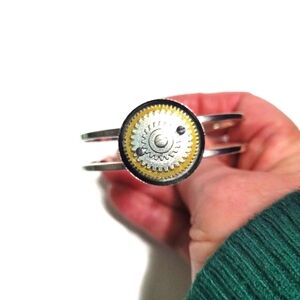 Steampunk Bronze Antique Watch Parts Bangle Bracelet